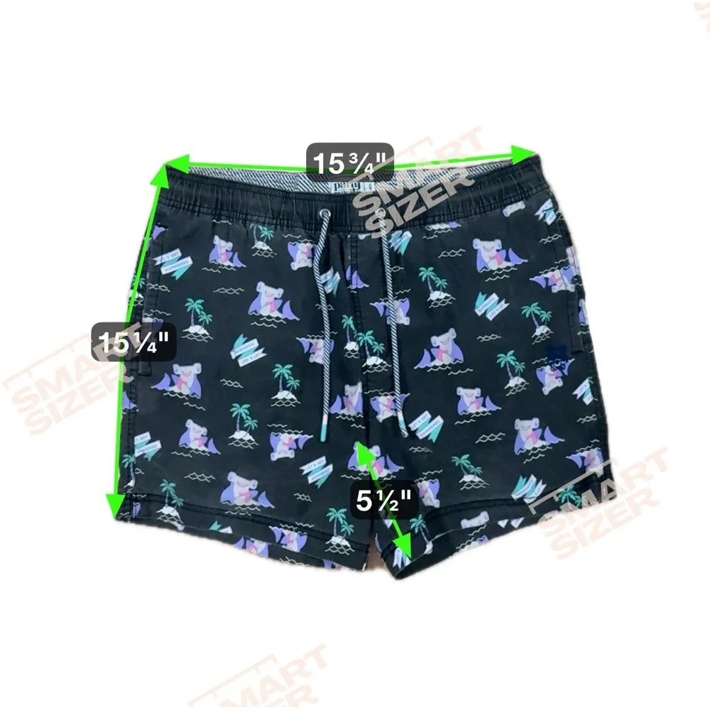 Party Pants Hammertime Short Hammerhead Shark Men L Stretch Black Trunks